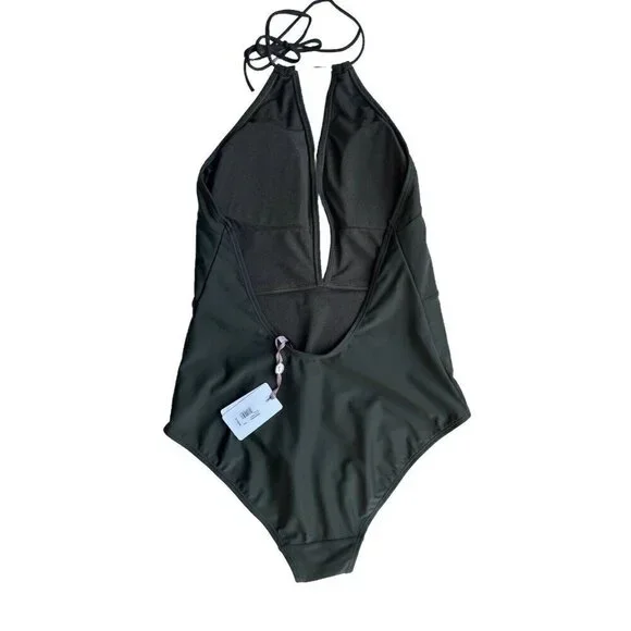 Ted Baker London Pikaa Halter one piece Swimsuit Khaki size 4 = US Size 10 - Picture 5 of 11